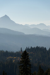 Polana Głodówka w jesień z widokiem na tatry