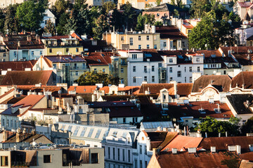 View to Prague Housing in early morning Sun