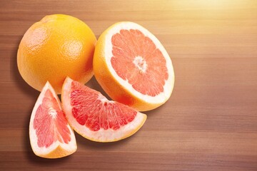 Organic fresh ripe juicy grapefruit fruit