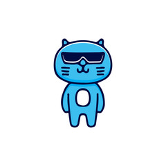 Cute cat with cool sunglasses illustration. Vector graphics for t-shirt prints and other uses.