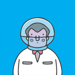 Man with aquarium head illustration. Vector graphics for t-shirt prints and other uses.