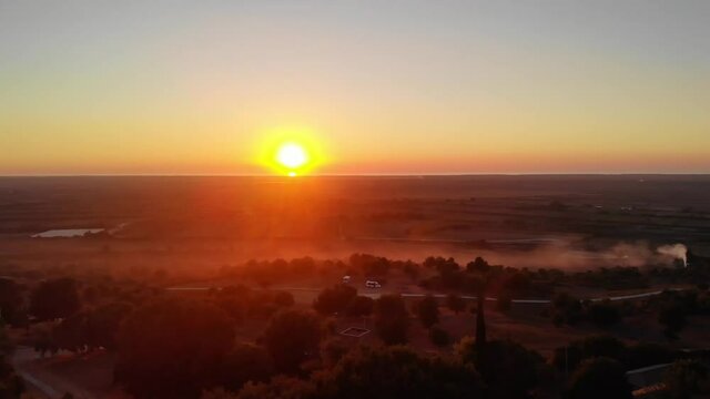 Apollonia Archaeological Park, Fier Prefecture, Albania - december tourists near Monument of Agonothetes in Apollonia Drone 4k