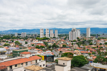 Fototapeta na wymiar A view of Taubate's cityscape from above - Sao Paulo state, Brazil