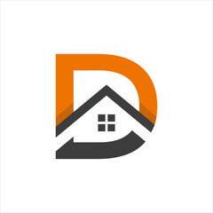 Letter D real estate vector template