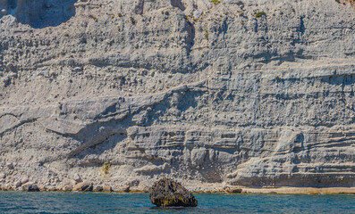 rocky coast of the mediterranean sea at dawn