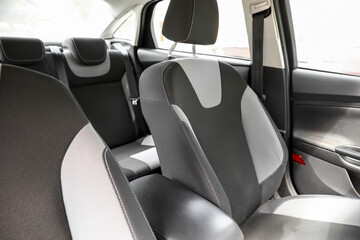 Black and grey front seat in modern car