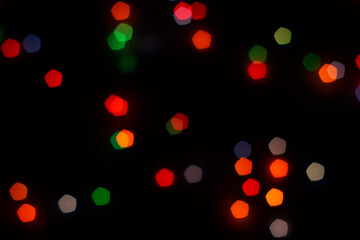 Multi-colored blurry lights in the dark