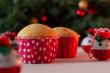 Christmas sweets. Delicious sweet vanilla muffins.