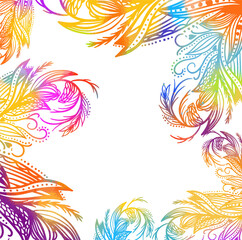Fototapeta na wymiar Multi-colored abstract background of lines and butterflies. Vector illustration