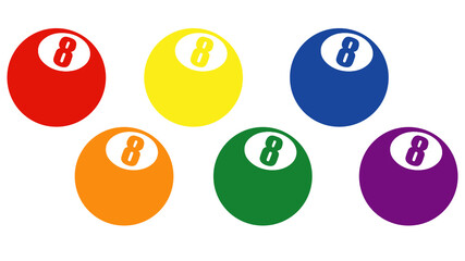 Eight ball, lgbt flag colors