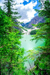 Hiking around the Lago di Braise in  South Tyrol.