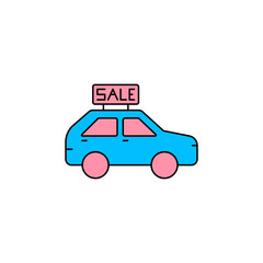 Auto sale car dealer icon vector