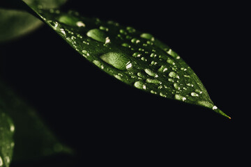 water drops on leaf - 465120505