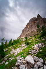 Hiking to the Rotwand Meadows in  South Tyrol.