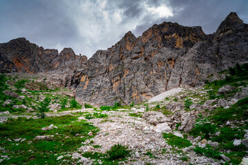 Hiking to the Rotwand Meadows in  South Tyrol.