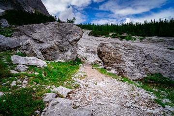 Hiking to the Rotwand Meadows in  South Tyrol.