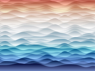 Abstract curves background. Smooth curves with gradients in red and blue colors. Classy vector illustration.