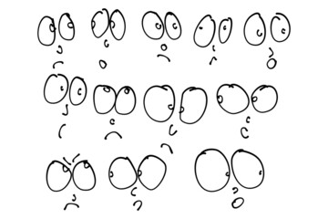 set of funny cartoon , hand draw