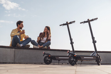 Walk on an electric scooter © georgerudy