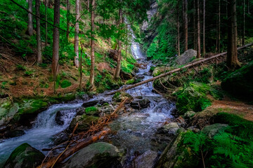 Pojer Waterfall in Valle Aurina in South Tyrol