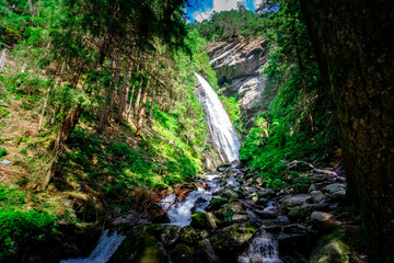 Pojer Waterfall in Valle Aurina in South Tyrol