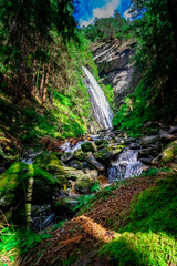 Pojer Waterfall in Valle Aurina in South Tyrol