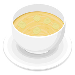Plate of cream with dish food concept vector