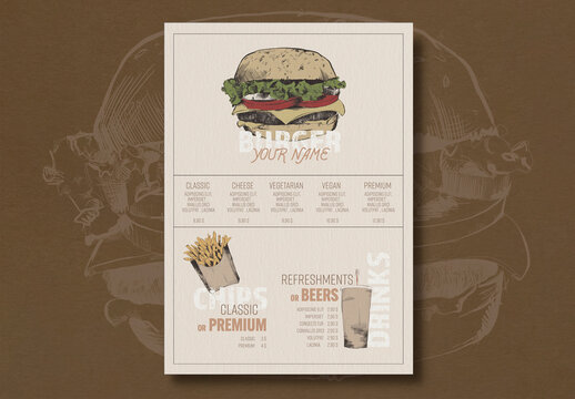 Poster Burger Menu