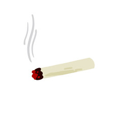 Smoking cigarette. Bad habit. Harm and health. Flat cartoon illustration isolated on white