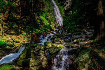 Pojer Waterfall in Valle Aurina in South Tyrol