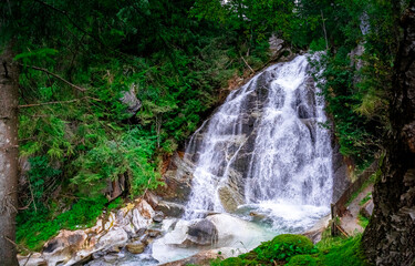 Frankbach Waterfalls in the Valle Aurina in South Tyrol