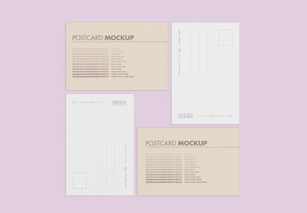Front and Back View of Postcard Mockup