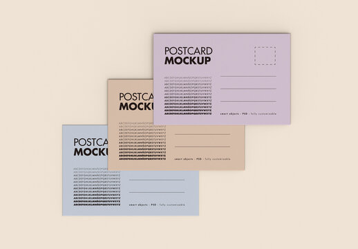 Three Postcard Mockup