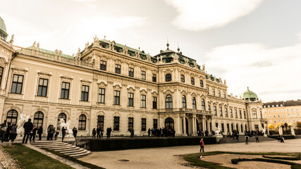 Fototapeta na wymiar Belvedere Palace in baroque style consisting of two parts on Landstrasse, Vienna, Austria