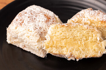 Dessert - white cake with cream and coconut filling