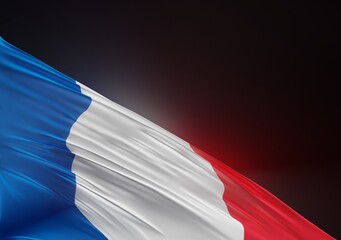 Abstract France Flag Illustration 3D Rendering (3D Artwork)