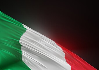 Abstract Italy Flag Illustration 3D Rendering (3D Artwork)