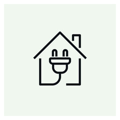 House Plug Energy icon vector