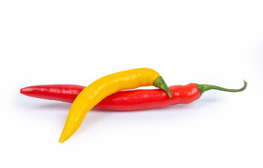 Chili pepper on a white background, chili pepper isolated, hot pepper.