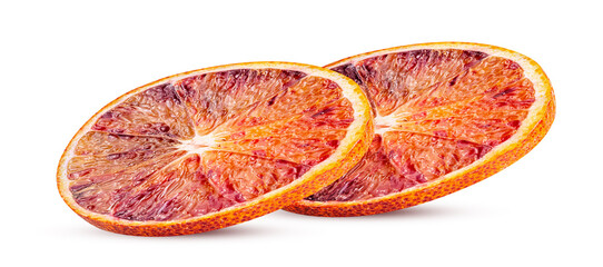 Ripe red blood orange ring slice