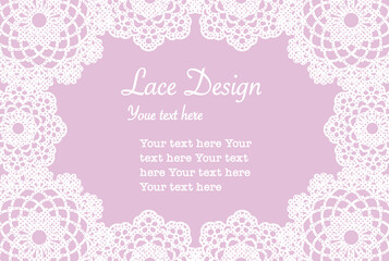 アンティークなドイリー・レースを使ったフレームデザイン素材。ベクター・イラスト