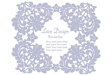 アンティークな模様のレースを使ったフレームデザイン素材。ベクター・イラスト