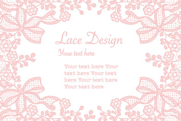 アンティークな花のレースを使ったフレームデザイン素材。ベクター・イラスト