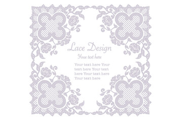 アンティークな模様のレースを使ったフレームデザイン素材。ベクター・イラスト