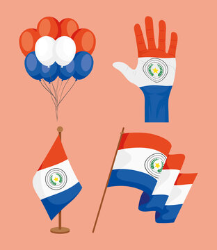 four Paraguay country icons