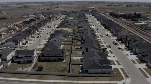 Drone 4k footage of a large neighborhood being built in Meridian, Idaho