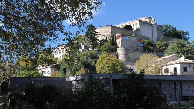The Grignan castle during autumn, october 2021.