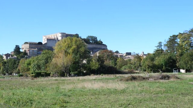 A view of the small village of Grignan. October 2021, France.