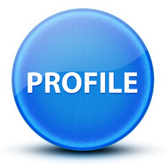 Profile eyeball glossy elegant blue round button abstract