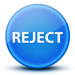 Reject eyeball glossy elegant blue round button abstract